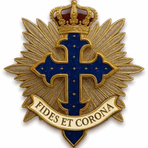 Badge of the House of Valais-Reade with the motto Fides et Corona