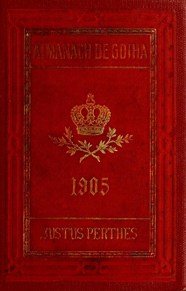 Red and gold cover of the 1905 Almanach de Gotha